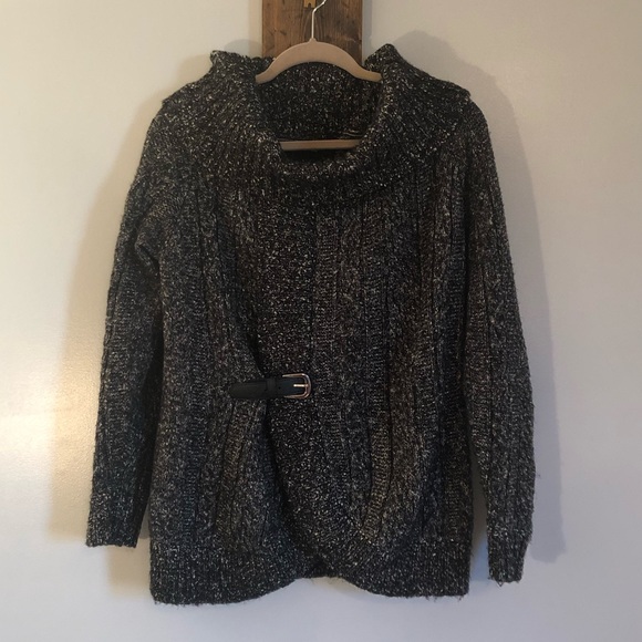 INC International Concepts Sweaters - Dark gray cowl neck sweater by INC, Size large